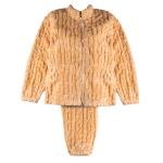 طقم بيجاما نسائي بنقشة متعرجة وسحاب أمامي