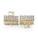 مجموعة مشابك شعر مستطيلة مرصعة بأحجار الراين