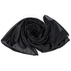 شيلة قطن مصنوع من الشيفون  - أسود داكن