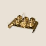 صينية تقديم فاخرة على الطريقة العربية مصنوعة يدويا من النحاس والخشب لتقديم القهوة، الشاي، والحلويات