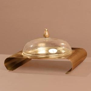 طبق حلويات هندي بغطاء زجاجي