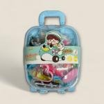 مجموعة عجينة اللعب الإبداعية للأطفال بحقيبة سفر على شكل طائرة 14 لونا مع قوالب ممتعة