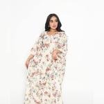 فستان استقبال فرنسي من القطن مع تطريز