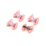 مشبك الشعر على شكل فيونكة مزين بقلوب