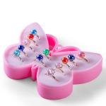 مجموعة خواتم أحجار قوس قزح أنيقة، ملونة، ومناسبة لكل المناسبات