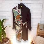 شميز نسائي بحزام وطبعات مختلطة