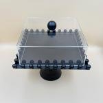 طبق الكيك الحديدي الأسود ذو القاعدة المربعة