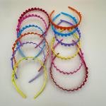 طقم أطواق شعر بلاستيكية بتصميم مموج وحواف متعرجة 12 قطعة  أنيقة ومريحة للاستخدام اليومي