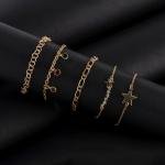 مجموعة أساور سلسلة بيضاوية رفيعة تصميم أنيق وخالد