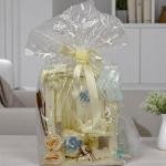 مجموعة هدايا مولود صبي جديد سلة هدية ببطانية وملابس داخلية وإكسسوارات