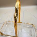 Acrylic Golden Spoon Holder with Metal Handle