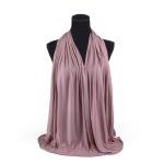 وشاح قطن وشيفون بحواف مخيطة بدقة  وردي مغبر