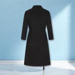 فستان لف نسائي بربطة جانبية بنقاط بولكا وحزام بإبزيم