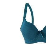 طقم حمالة صدر مبطنة ومخططة مع سلك سفلي وربطة أناقة وراحة يومية