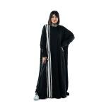 العباية الكلاسيكية السادة بياقة لونين وأكمام كيمونو