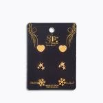 مجموعة أقراط ثلجية مع قلوب ونجوم متألقة