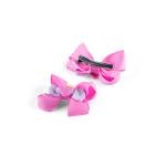 مشبك شعر للبنات بتصميم فيونكة مزدوجة مع شكل قلب