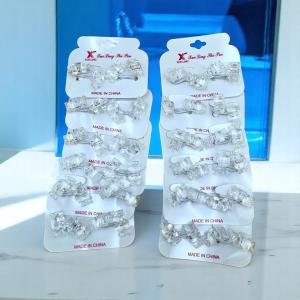 مجموعة مشابك الشعر المصغرة عبوة من 12 مشبك فك أكريليك شفاف على بطاقة