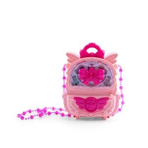 حقيبة المكياج للبنات بأجنحة وحزام مغطى بالخيوط اللامعة