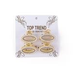 مجموعة مشابك شعر بيضاوية مزينة باللؤلؤ وأحجار الراين