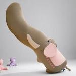 وسادة علي شكل فيل طويلة 90 سم ناعمة مريحة وجذابة