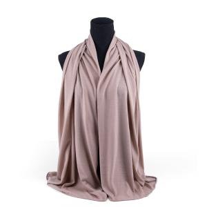 شيلة من القطن والشيفون بحواف دقيقة – لون تافي كريم