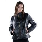 جاكيت نسائي من الجلد فاخر مبطن أنيق بلمسة جريئة