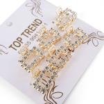 مجموعة مشابك شعر مربعة مرصعة بالكريستال اللامع