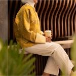 سترة نسائية أنيقة بياقة مندرين مطرزة بالزهور