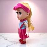 دمية ماي الفتاة الصغيرة بملابس تنكرية تنورة وردية وعصابة رأس الهدية المثالية للأطفال دمية قابلة للجمع وصديقة للعب