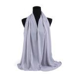 شال شيفون وقطن بحواف مخيطة بدقة - بنفسجي