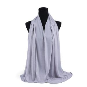 شال شيفون وقطن بحواف مخيطة بدقة - بنفسجي