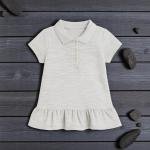 فستان بولو بناتي بحافة مكشكشة مع قصة خصر منخفض