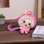 حقيبة ظهر الأرنب الناعمة للأطفال – حقيبة دائرية لطيفة بوجه مطرز