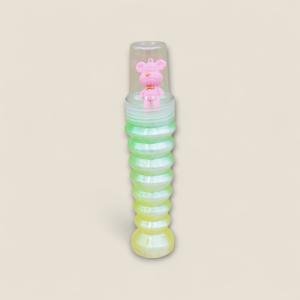 سلايم براق في أنبوب حلزوني مع غطاء دبدوب متعة مطاطية لامعة للأطفال وتخفيف التوتر