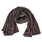 وشاح من القطن والشيفون بحواف خياطة دقيقة  أخضر داكن