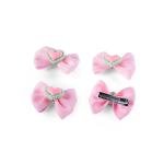 مشبك الشعر على شكل فيونكة مزين بقلوب