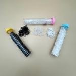 أربطة مطاطية للشعر مع علبة تخزين (مجموعة من 3 قطع)