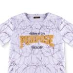 تيشرت ماربل فاد بتصميم باتشورك من الشينيل الناعم مع كتابة فايث