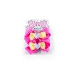 مشبك شعر للبنات بتصميم فيونكة مزدوجة مع شكل قلب