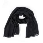 وشاح ناعم وأنيق باللون الأسود – خليط القطن والبوليستر مع حواف مطرزة بدقة