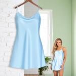 فستان VIP من الساتان الحريري ذو حمالات رفيعة ملابس نوم قصيرة