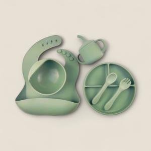 طقم تغذية الأطفال سيليكون مكون من 5 قطع