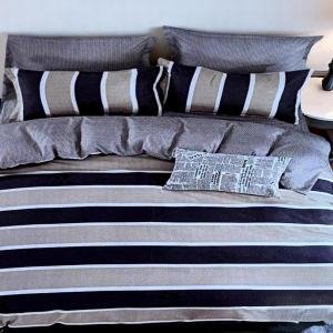 طقم الفراش أنيق مخطط فاخر 4 في 1