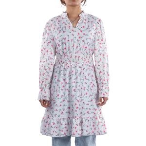 فستان نسائي مكشكش بخصر مكشكش – أكمام طويلة ورقبة على شكل حرف V