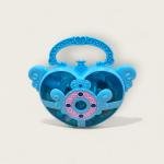 مجموعة عجينة اللعب بشكل قلب للأميرات 12 لونا مع حقيبة حمل زرقاء مزخرفة