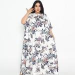 فستان قفطان بنسيم الأزهار – طباعة نباتية متعددة الألوان