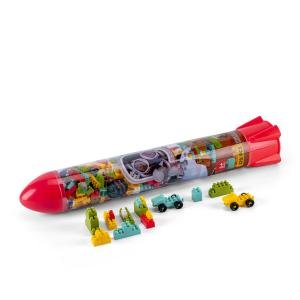 مجموعة مكعبات البناء على شكل صاروخ – الحجم الكبير (370 قطعة)