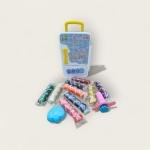 مجموعة عجينة اللعب في صندوق صغير وردي على شكل ثلاجة 18 لونا مع قوالب وأدوات ممتعة