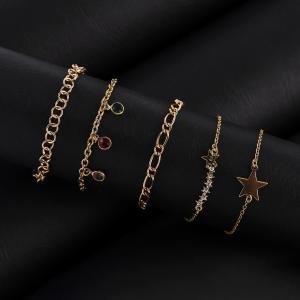 مجموعة أساور سلسلة بيضاوية رفيعة تصميم أنيق وخالد